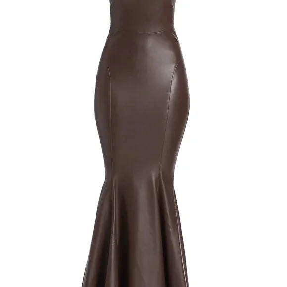 Norma Kamali Chocolate Fishtail Gown - Picture 2 of 6